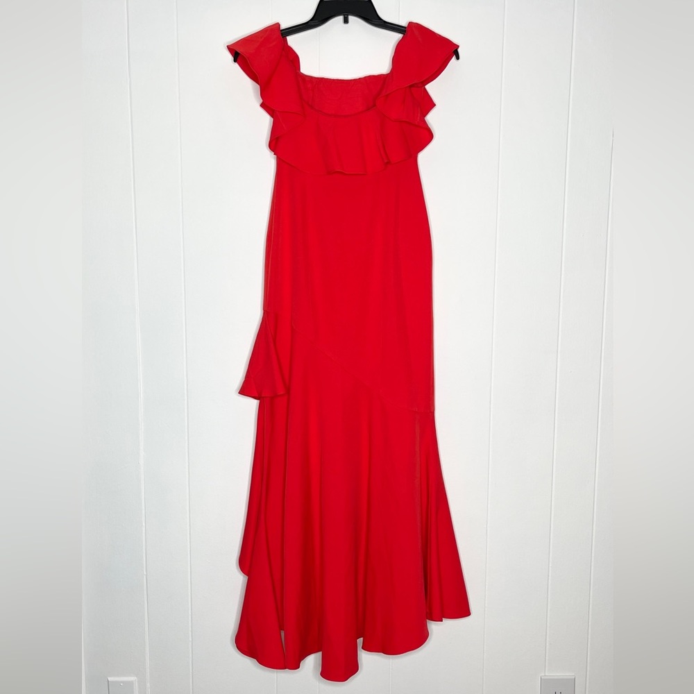 Sensemill Boutique Red Ruffle High-Low Maxi Dress - Picture 3 of 5